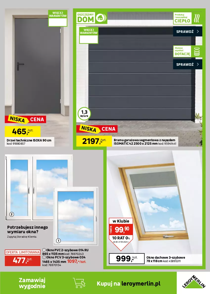 Gazetka promocyjna Leroy Merlin - Gazetka Leroy Merlin - ważna 26.08 do 27.09.2026 - strona 41 - produkty: Drzwi, Drzwi wejściowe, Garaż, Okno, Rama, Somat