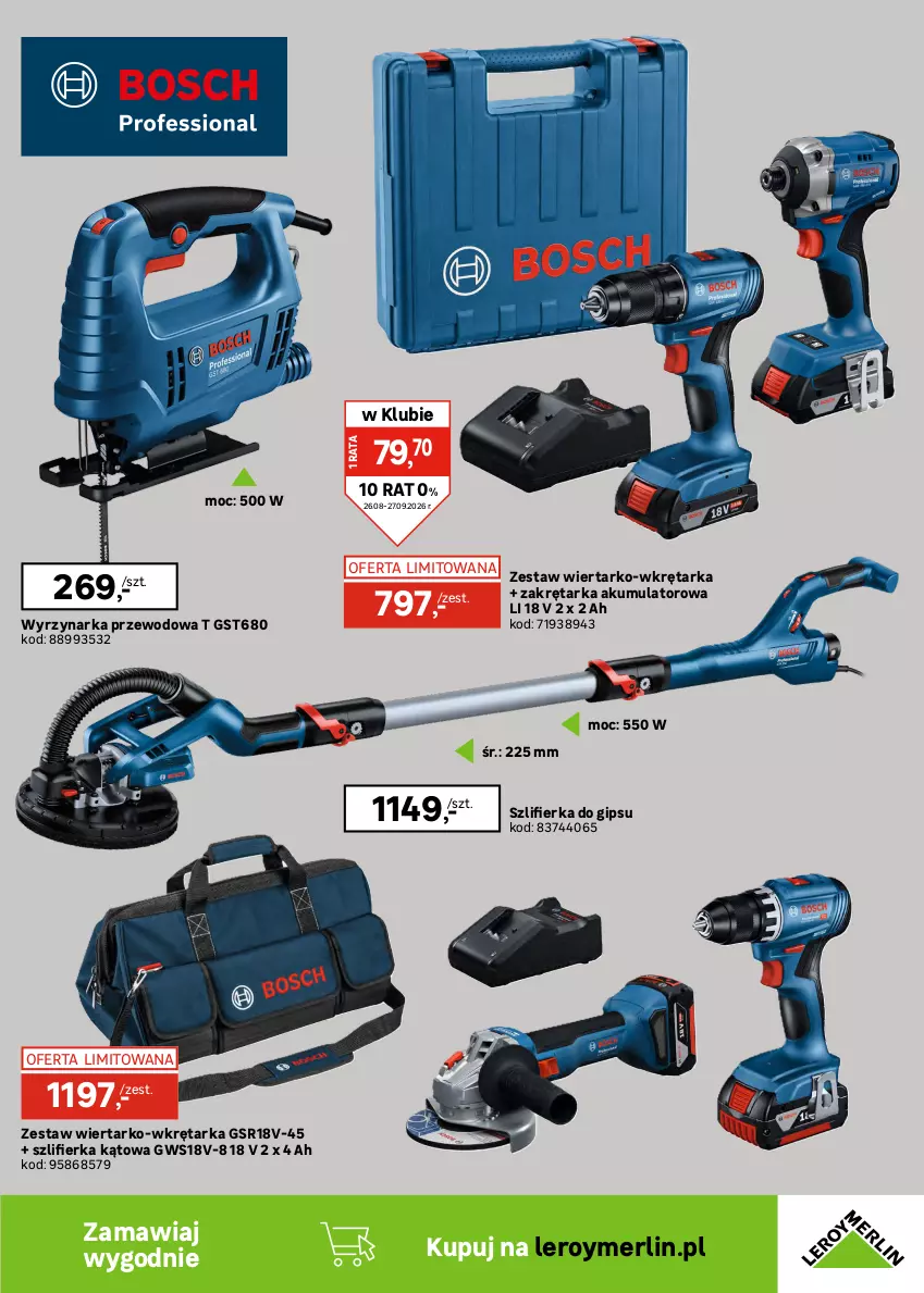 Gazetka promocyjna Leroy Merlin - Gazetka Leroy Merlin - ważna 26.08 do 27.09.2026 - strona 5 - produkty: Akumulator, Klucz udarowy, Młot, Młot udarowo-obrotowy, Szlifierka, Szlifierka kątowa, Tarka, Wkręt, Wkrętarka, Wyrzynarka
