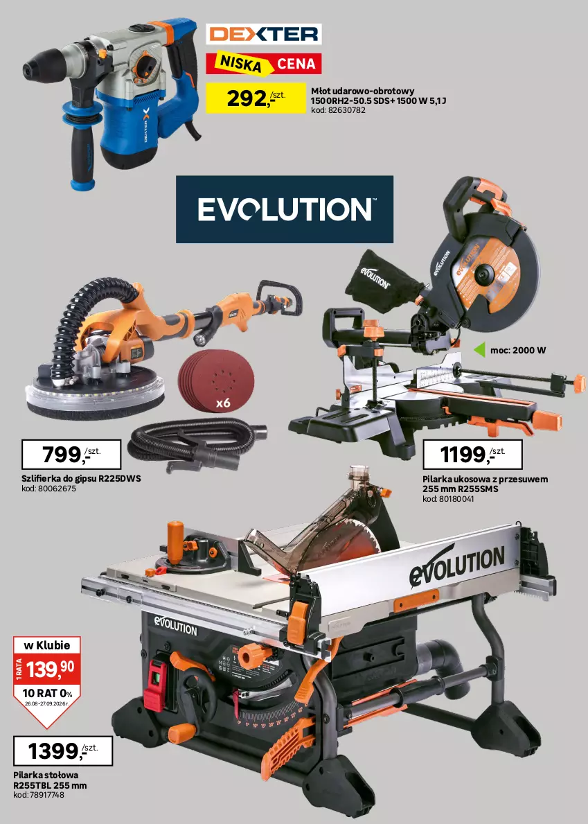 Gazetka promocyjna Leroy Merlin - Gazetka Leroy Merlin - ważna 26.08 do 27.09.2026 - strona 6 - produkty: Kompresor, Kompresor olejowy, Młot, Młot udarowo-obrotowy, Olej, Pilarka stołowa, Pilarka ukosowa, Szlifierka