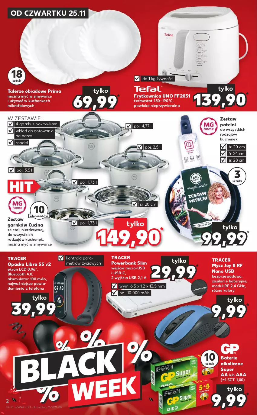 Gazetka promocyjna Kaufland - OFERTA TYGODNIA - ważna 25.11 do 01.12.2021 - strona 2 - produkty: Acer, Akumulator, Baterie alkaliczne, Fa, Mysz, Opaska, Powerbank, Prima, Rondel, Silan, Talerz, Telefon, Termos