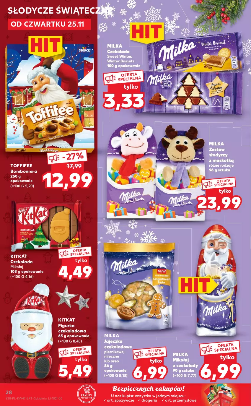 Gazetka promocyjna Kaufland - OFERTA TYGODNIA - ważna 25.11 do 01.12.2021 - strona 28 - produkty: Bomboniera, Cukier, Czekolada, Milka, Oreo, Piec, Piernik, Toffifee