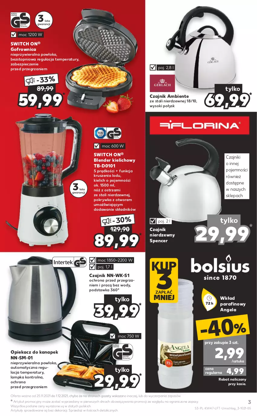 Gazetka promocyjna Kaufland - OFERTA TYGODNIA - ważna 25.11 do 01.12.2021 - strona 3 - produkty: Blender, Czajnik, Gofrownica, Gra, Opiekacz do kanapek, Piec, Sok, Top