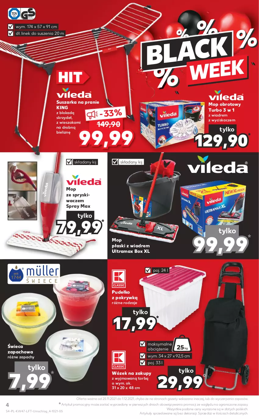 Gazetka promocyjna Kaufland - OFERTA TYGODNIA - ważna 25.11 do 01.12.2021 - strona 4 - produkty: Gra, Mop, Pudełko, Rama, Suszarka, Suszarka na pranie, Wieszak, Wózek, Wózek na zakupy