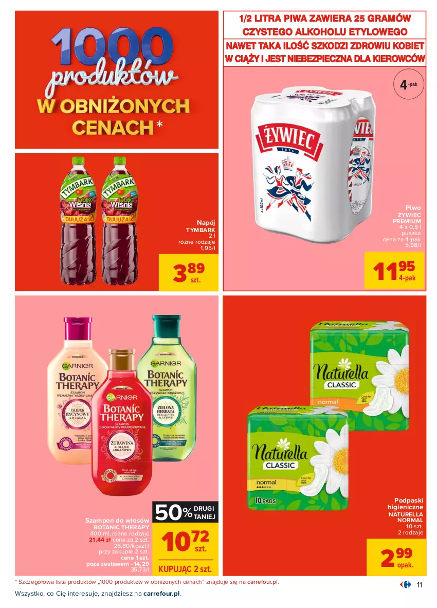 Gazetka promocyjna Carrefour - Gazetka Carrefour - ważna 31.05 do 12.06.2021 - strona 11 - produkty: Gra, Kosz, Napój, Naturell, Naturella, Piec, Piwa, Piwo, Podpaski, Szampon, Tymbark