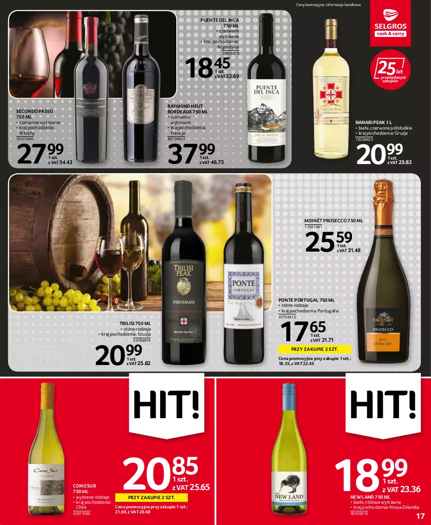 Gazetka promocyjna Selgros - Oferta spożywcza - ważna 03.03 do 16.03.2022 - strona 17 - produkty: Bordeaux, Por, Prosecco