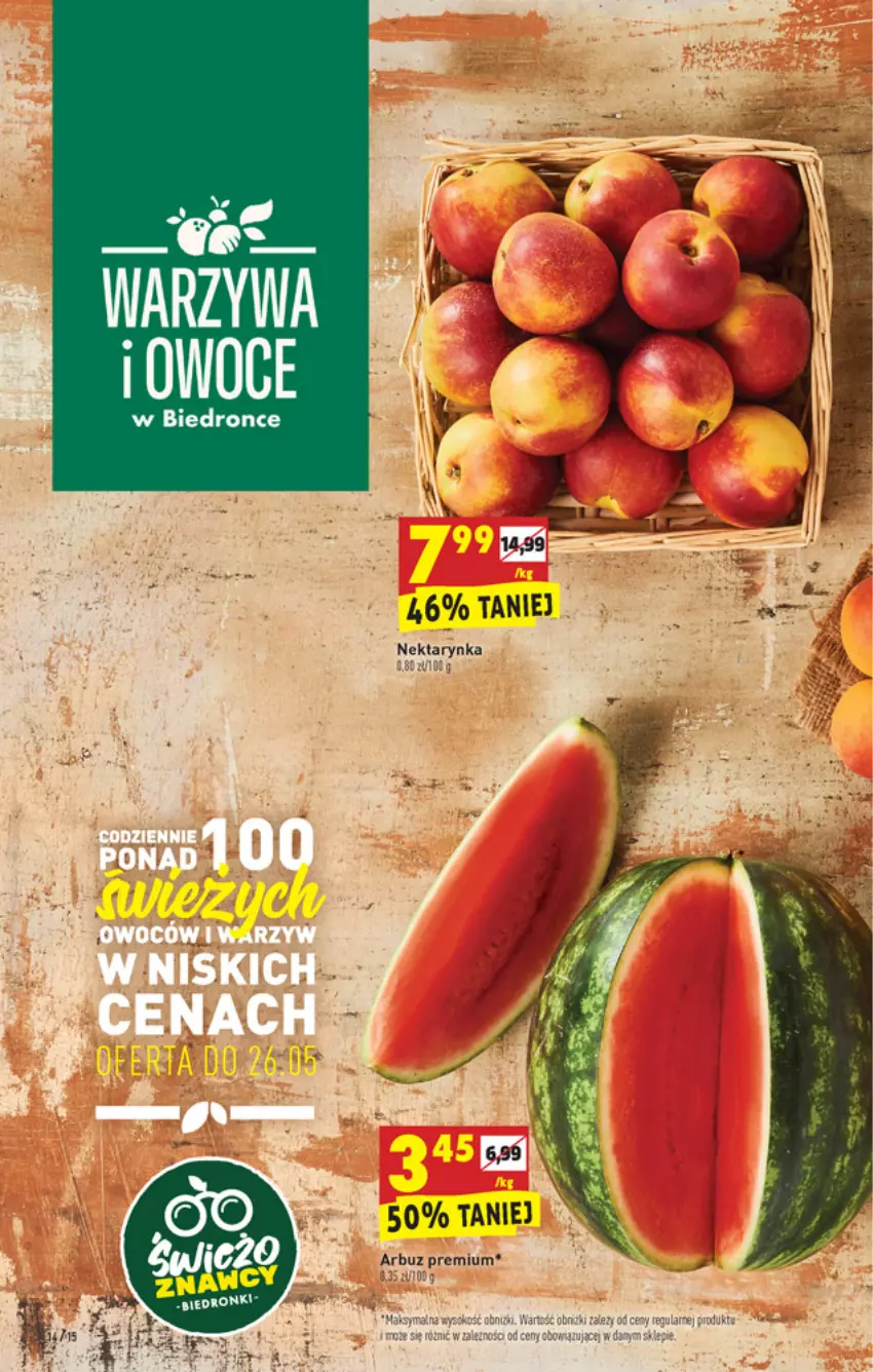 Gazetka promocyjna Biedronka - W tym tygodniu - ważna 24.05 do 29.05.2021 - strona 14 - produkty: Arbuz, Dron, Owoce, Warzywa, Warzywa i owoce