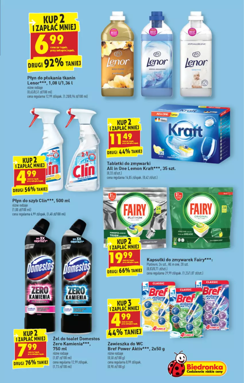 Gazetka promocyjna Biedronka - W tym tygodniu - ważna 24.05 do 29.05.2021 - strona 51 - produkty: Bref, Clin, Domestos, Fa, Fairy, Gala, Płyn do płukania, Płyn do szyb, Tablet, Tabletki do zmywarki, Tera, Zawieszka do wc, Zmywarki