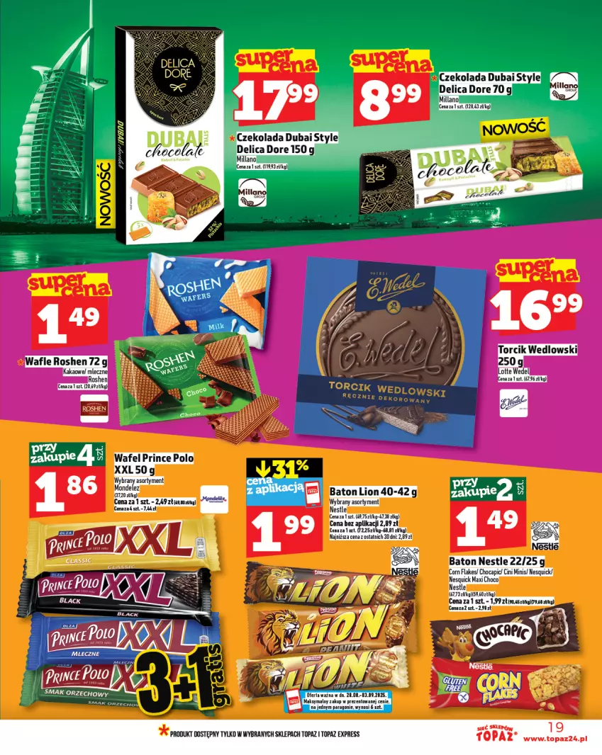 Gazetka promocyjna Topaz - Gazetka - ważna 28.08 do 03.09.2025 - strona 19 - produkty: Czekolada, Kakao, Top, Wafle