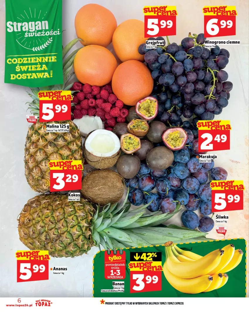 Gazetka promocyjna Topaz - Gazetka - ważna 28.08 do 03.09.2025 - strona 6 - produkty: Ananas, Top