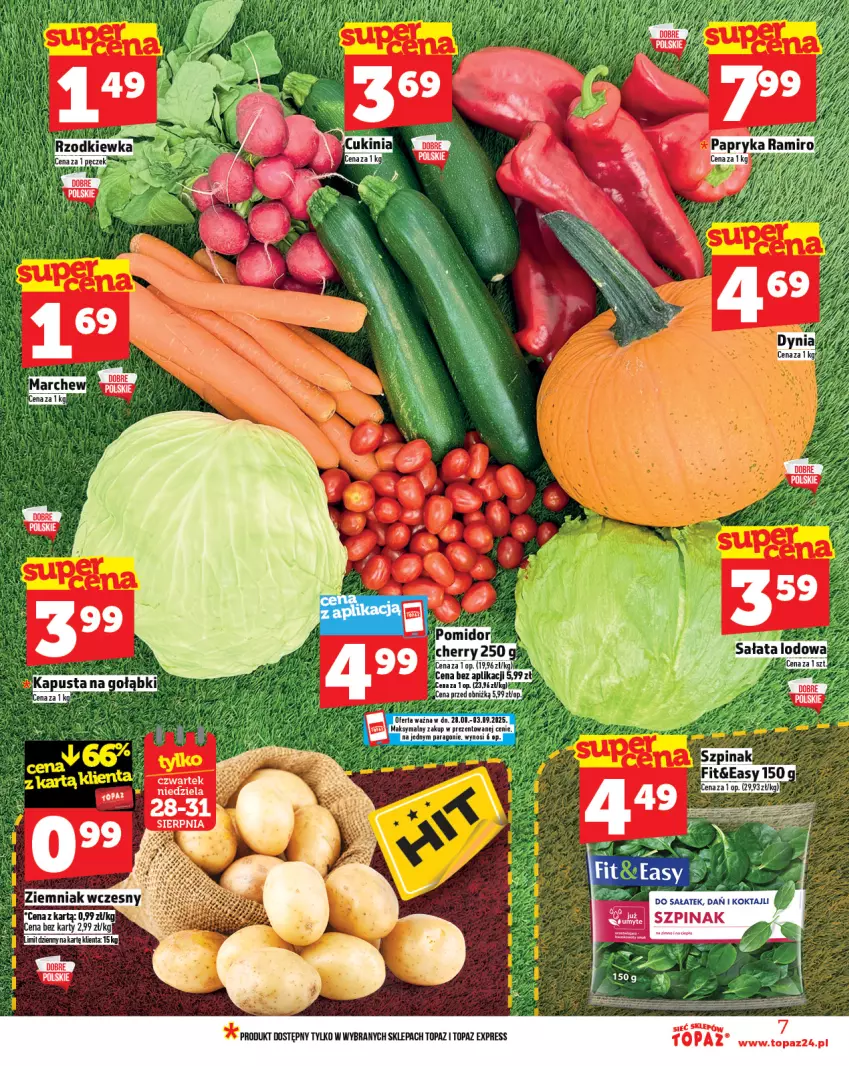 Gazetka promocyjna Topaz - Gazetka - ważna 28.08 do 03.09.2025 - strona 7 - produkty: Sałat, Szpinak, Top