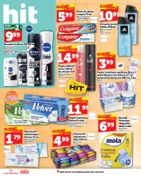 Gazetka promocyjna Topaz - Gazetka - Gazetka - ważna od 03.09 do 03.09.2025 - strona 24 - produkty: Patyczki kosmetyczne, Top, Rum, Gin, Palmolive, Papier, Pasta do zębów, Adidas, Taft, Papier toaletowy, Velvet, Cleanic, Ręcznik, Rolki, Mola, Chusteczki, Colgate, Nivea, Lakier, LG