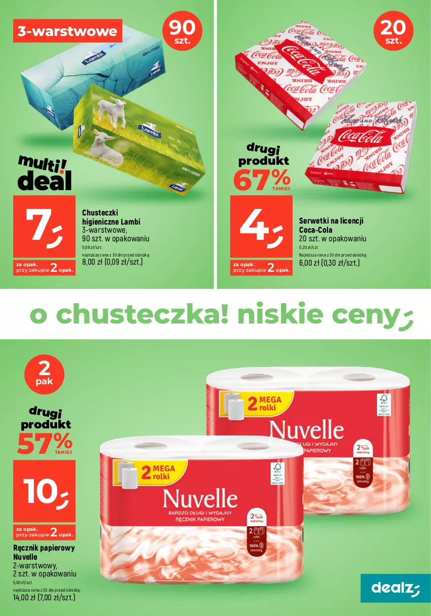 Gazetka promocyjna Dealz - MAKE A DEALZ - ważna 02.04 do 10.04.2024 - strona 25 - produkty: Chusteczki, Coca-Cola, Papier, Papier toaletowy, Ręcznik, Ser, Serwetki