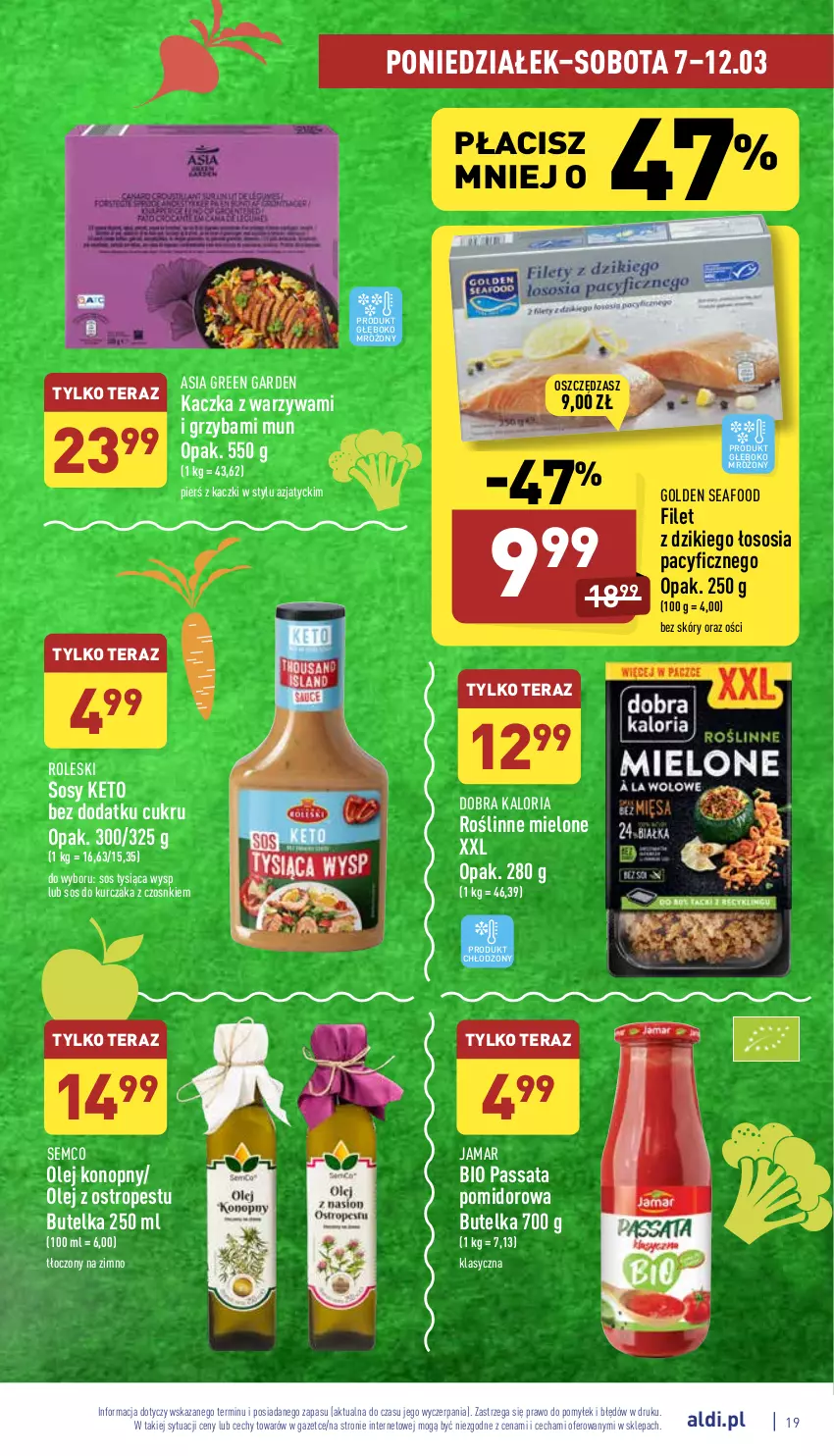 Gazetka promocyjna Aldi - Pełny katalog - ważna 07.03 do 12.03.2022 - strona 19 - produkty: Golden Seafood, Kaczka, Kurczak, Olej, Ostropes, Sos, Tera, Warzywa