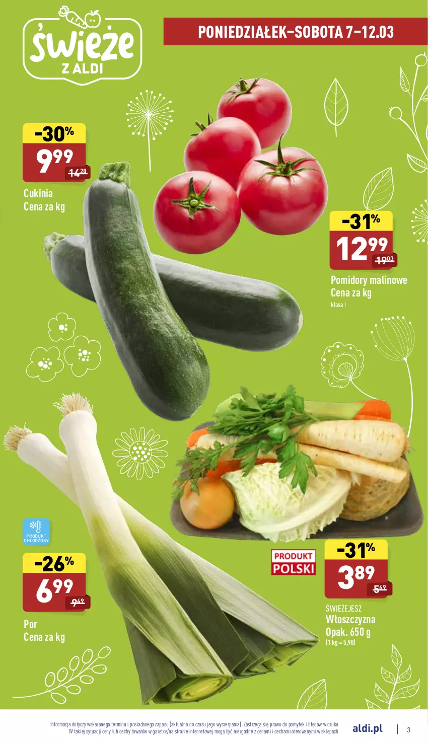 Gazetka promocyjna Aldi - Pełny katalog - ważna 07.03 do 12.03.2022 - strona 3 - produkty: Pomidory, Por