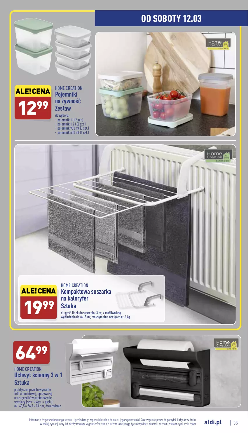 Gazetka promocyjna Aldi - Pełny katalog - ważna 07.03 do 12.03.2022 - strona 35 - produkty: Papier, Pojemnik, Ręcznik, Suszarka