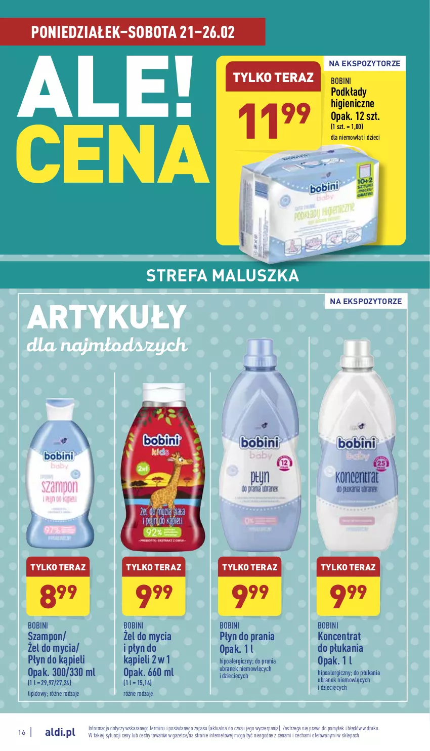 Gazetka promocyjna Aldi - Katalog spożywczy - ważna 21.02 do 26.02.2022 - strona 16 - produkty: Dzieci, Fa, Płyn do kąpieli, Płyn do prania, Podkład, Szampon, Tera