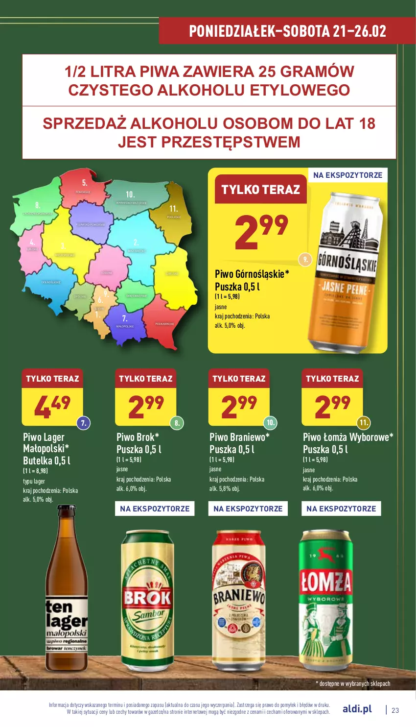 Gazetka promocyjna Aldi - Katalog spożywczy - ważna 21.02 do 26.02.2022 - strona 23 - produkty: Gra, Piwa, Piwo, Tera