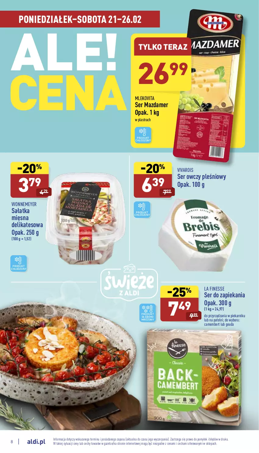 Gazetka promocyjna Aldi - Katalog spożywczy - ważna 21.02 do 26.02.2022 - strona 8 - produkty: Camembert, Gouda, Ivar, Mazdamer, Mleko, Mlekovita, Piekarnik, Sałat, Sałatka, Ser, Ser owczy, Tera