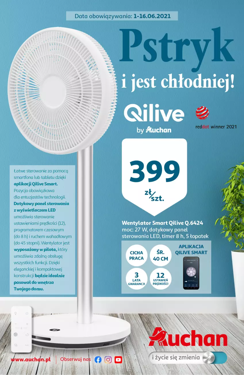 Gazetka promocyjna Auchan - Pstryk i jest chłodniej - ważna 01.06 do 16.06.2021 - strona 1 - produkty: Gra, Rama, Smartfon, Tablet, Top