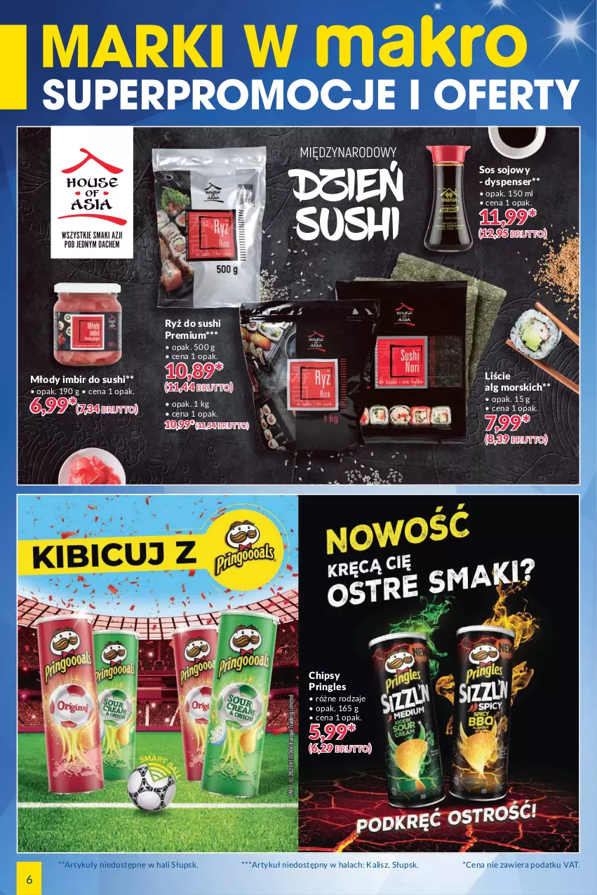 Gazetka promocyjna Makro - [Oferta specjalna] Marki w MAKRO - ważna 15.06 do 28.06.2021 - strona 6 - produkty: Chipsy, Imbir, LG, Pringles, Ryż, Ryż do sushi, Ser, Sos, Sos sojowy, Sushi