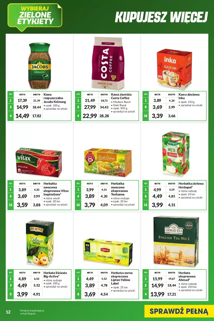 Gazetka promocyjna Makro - [Oferta specjalna] Kupujesz więcej płacisz mniej - ważna 01.07 do 31.07.2022 - strona 12 - produkty: Herbapol, Herbata, Herbata czarna, Inka, Jacobs, Jacobs Krönung, Kawa, Kawa rozpuszczalna, Kawa zbożowa, Kawa ziarnista, Lipton, Teekanne, Vitax