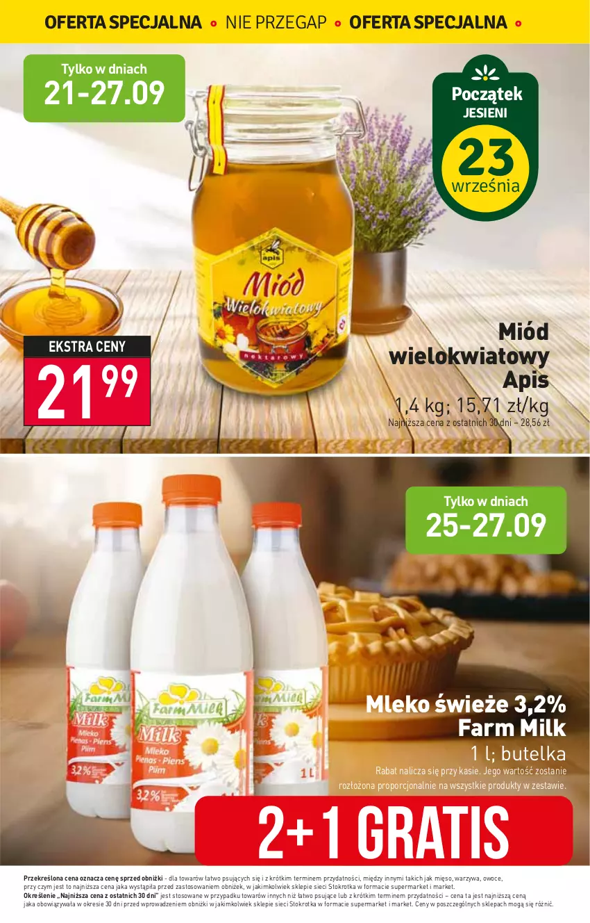 Gazetka promocyjna Stokrotka - Supermarket - ważna 21.09 do 27.09.2023 - strona 7 - produkty: Fa, Farm Milk, Gra, Mięso, Miód, Mleko, Owoce, Por, Warzywa