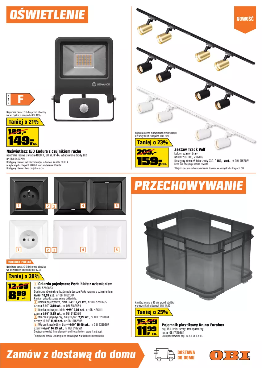 Gazetka promocyjna Obi - Gazetka OBI - ważna 08.05 do 28.05.2024 - strona 15 - produkty: Fa, Farba akrylowa, Farba ceramiczna, Farba lateksowa, Gniazdo pojedyncze, Magnat Ceramic, Młot, Naświetlacz, Naświetlacz LED, Perła, Pojemnik, Pojemnik plastikowy, Por, Ramka, Ser, Tran, Włącznik podwójny, Włącznik pojedynczy