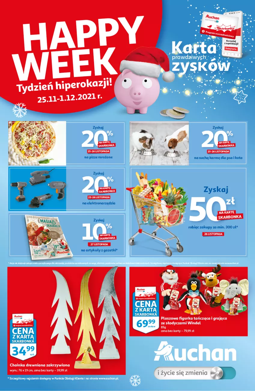 Gazetka promocyjna Auchan - Skarbonka #47 - ważna 25.11 do 01.12.2021 - strona 1 - produkty: Choinka, Gra, Inka, Top