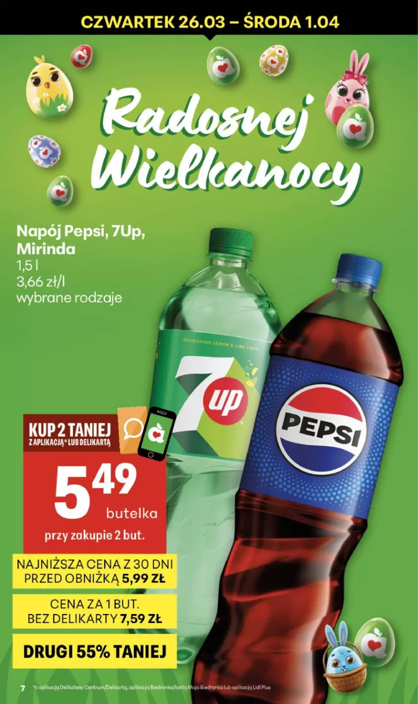 Gazetka promocyjna Delikatesy Centrum - Franczyza DC13 Czwartek - ważna 26.03 do 01.04.2026 - strona 7 - produkty: 7up, Dron, Mirinda, Napój, Pepsi, Rum