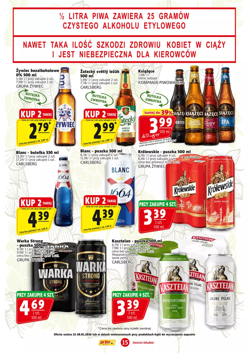 Gazetka promocyjna Prim Market - ważna 22.01 do 28.01.2026 - strona 15 - produkty: Carlsberg, Królewski, Książęce, Piwo, Warka