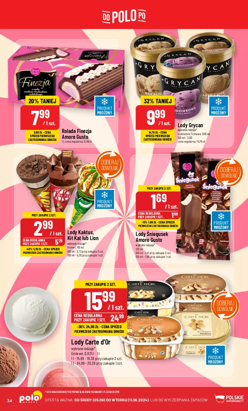 Gazetka promocyjna PoloMarket - Gazetka pomocyjna - ważna 05.06 do 11.06.2024 - strona 34 - produkty: Gry, Kaktus, Kit Kat, Lion, Lody, Rolada