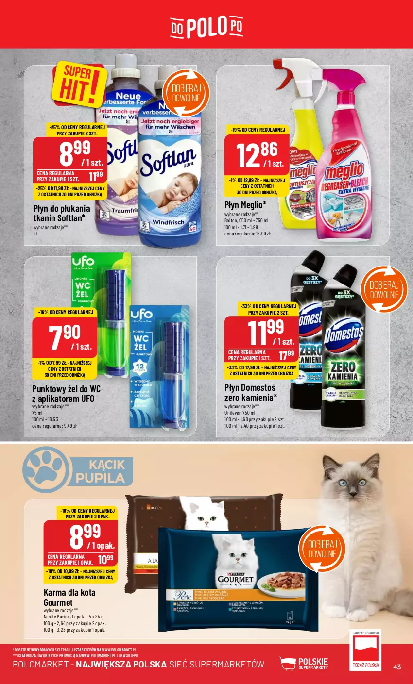 Gazetka promocyjna PoloMarket - Gazetka pomocyjna - ważna 05.06 do 11.06.2024 - strona 43 - produkty: Domestos, Nestlé, Płyn do płukania, Pur, Purina