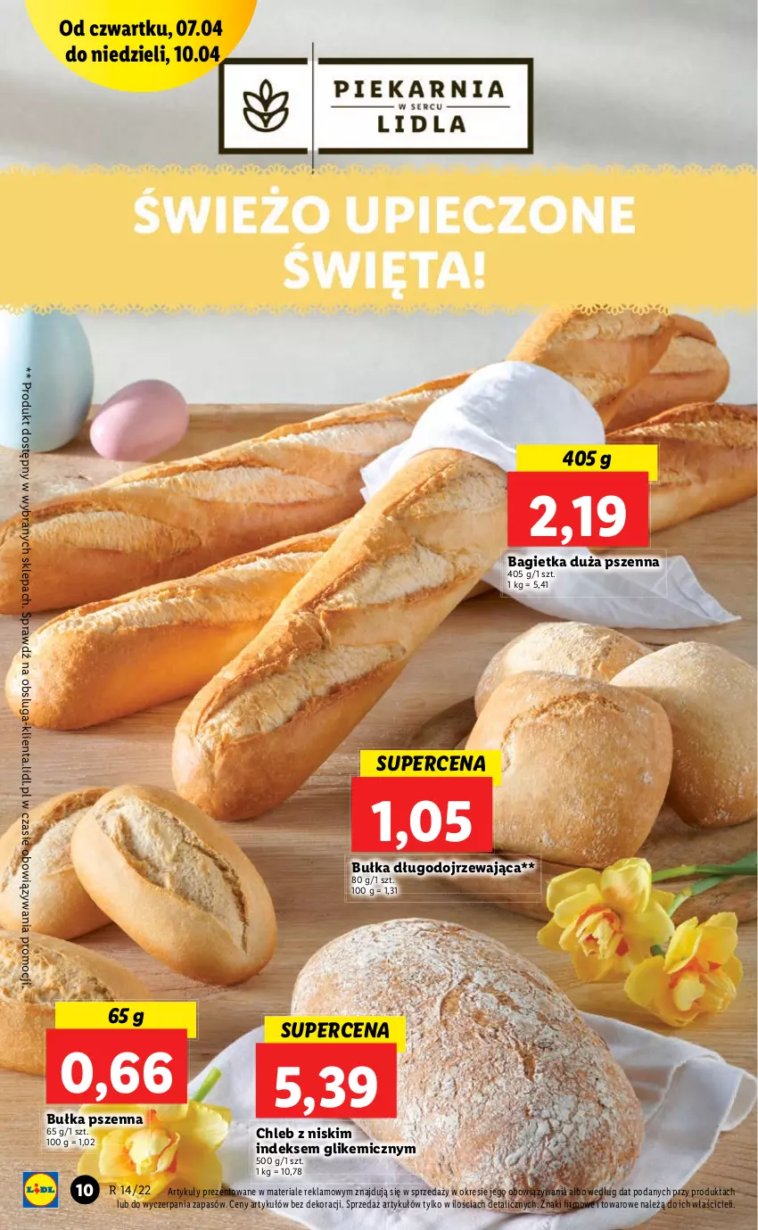 Gazetka promocyjna Lidl - GAZETKA - ważna 07.04 do 10.04.2022 - strona 10 - produkty: Bagietka, Bułka, Chleb