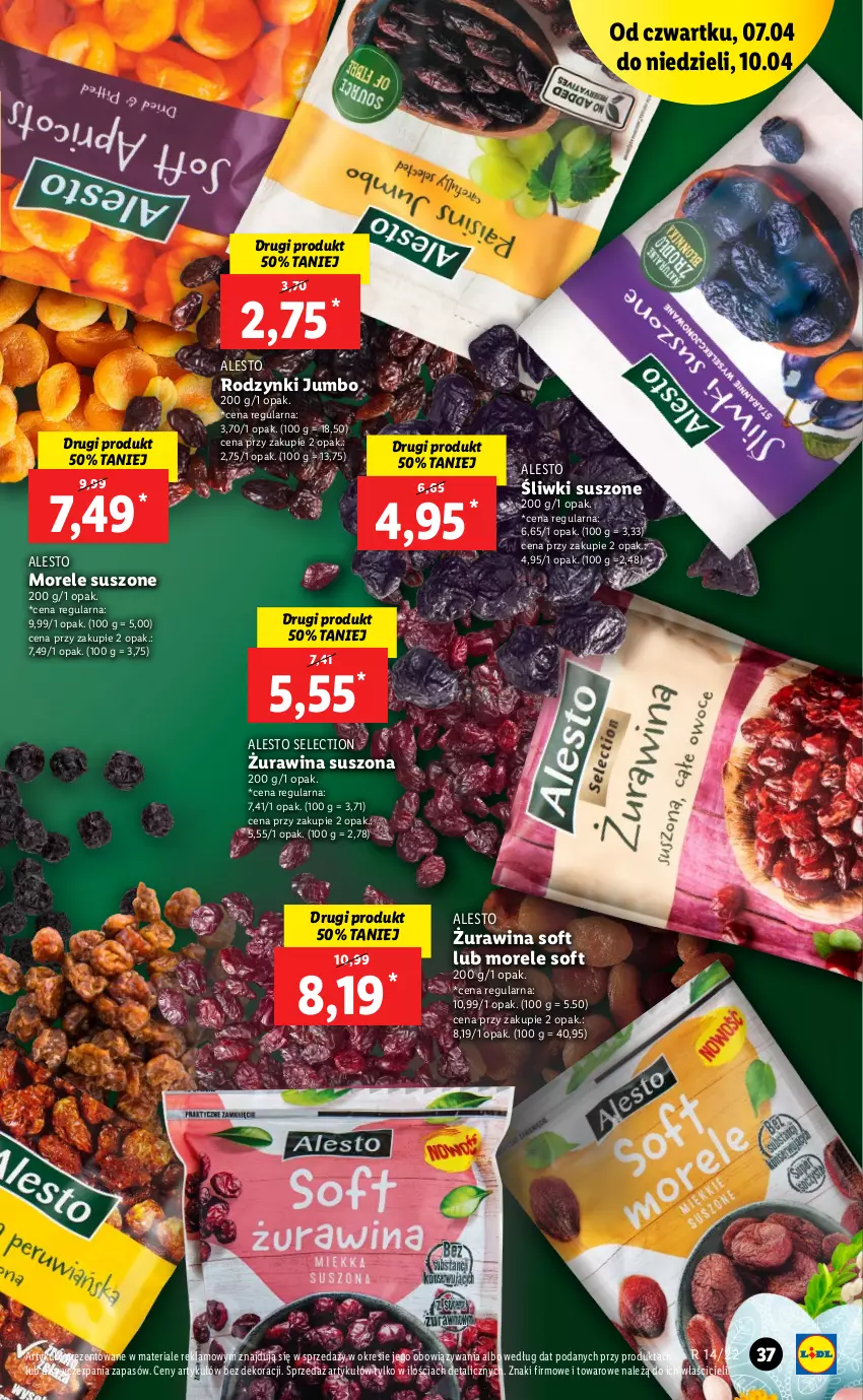 Gazetka promocyjna Lidl - GAZETKA - ważna 07.04 do 10.04.2022 - strona 37 - produkty: Rodzynki