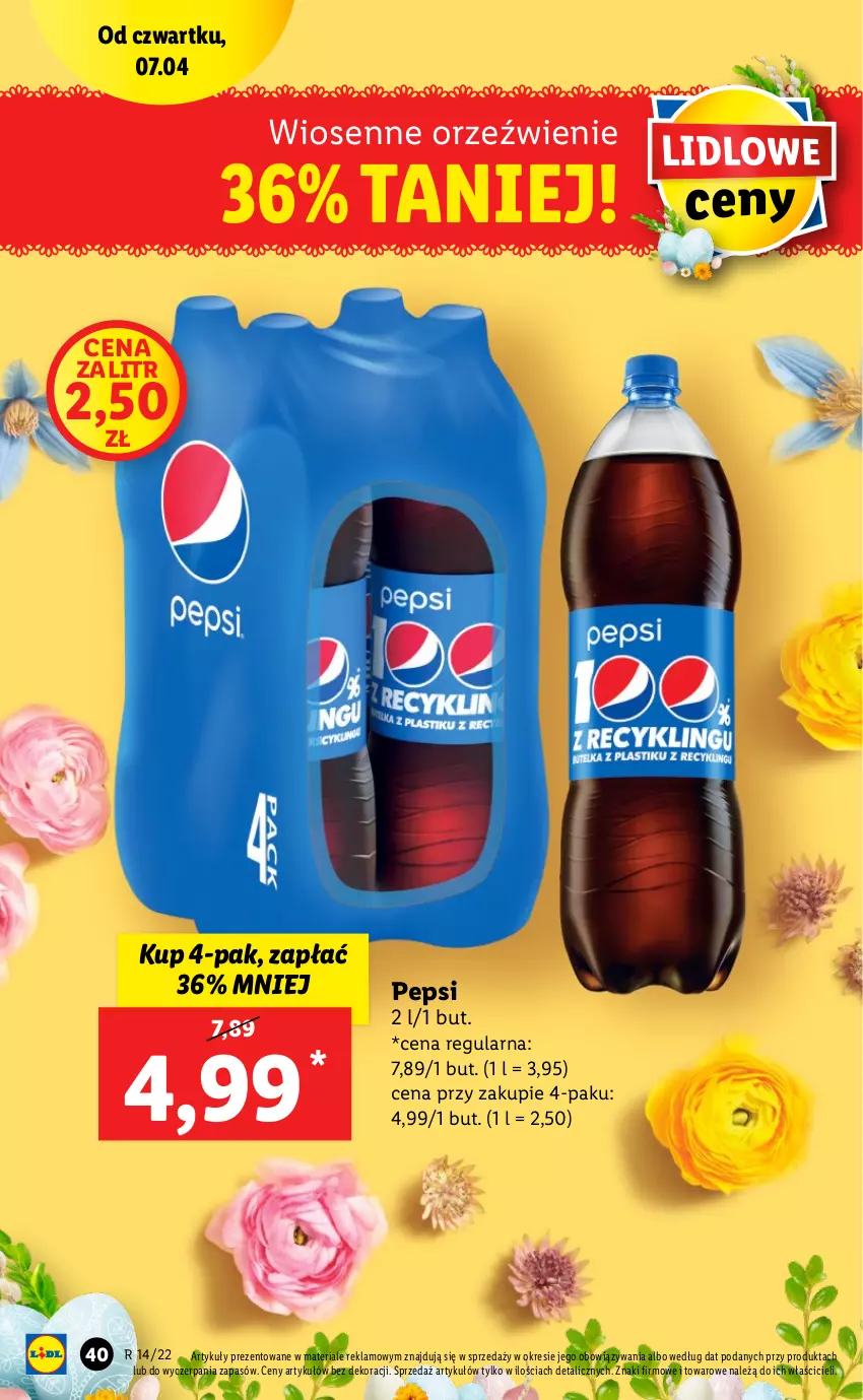 Gazetka promocyjna Lidl - GAZETKA - ważna 07.04 do 10.04.2022 - strona 40 - produkty: Pepsi