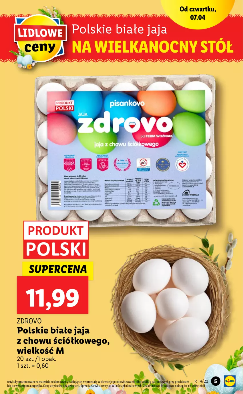 Gazetka promocyjna Lidl - GAZETKA - ważna 07.04 do 10.04.2022 - strona 5 - produkty: Jaja, Stół