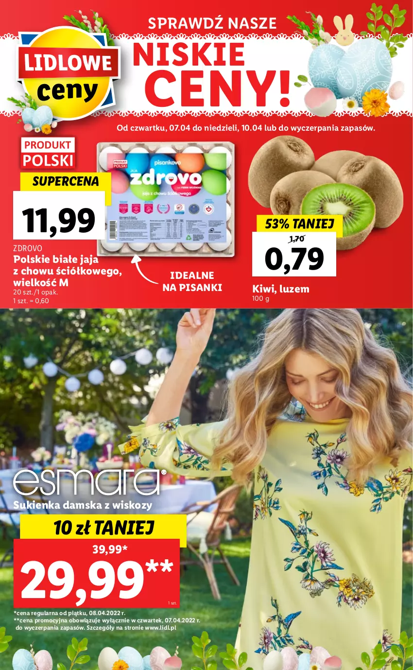 Gazetka promocyjna Lidl - GAZETKA - ważna 07.04 do 10.04.2022 - strona 56 - produkty: Jaja, Kiwi, Sanki, Sukienka