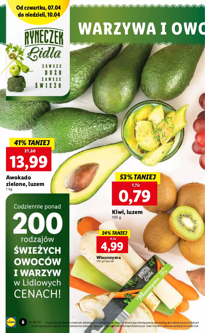 Gazetka promocyjna Lidl - GAZETKA - ważna 07.04 do 10.04.2022 - strona 6 - produkty: Kiwi, Warzywa