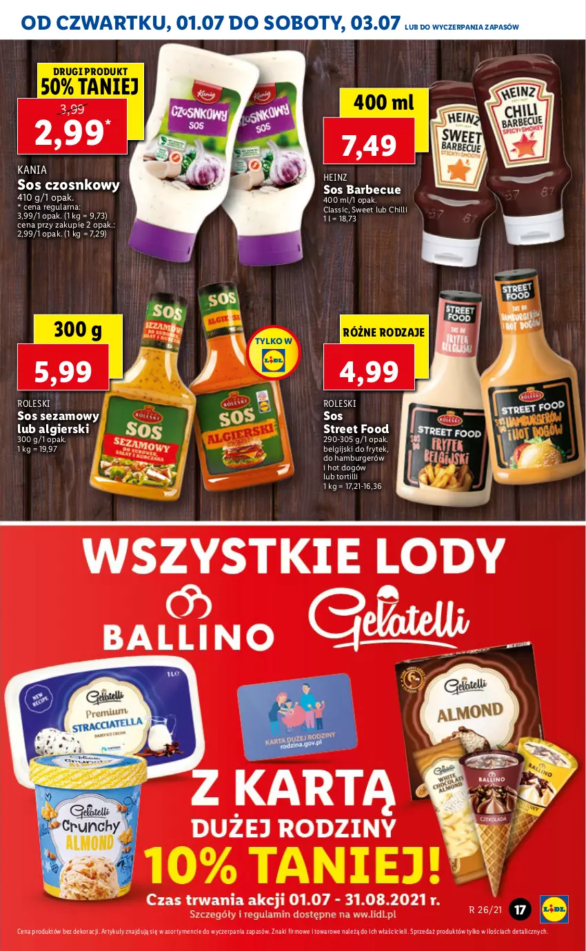 Gazetka promocyjna Lidl - GAZETKA - ważna 01.07 do 03.07.2021 - strona 17 - produkty: Burger, Hamburger, Heinz, Hot dog, LG, Sezam, Sos, Sos czosnkowy