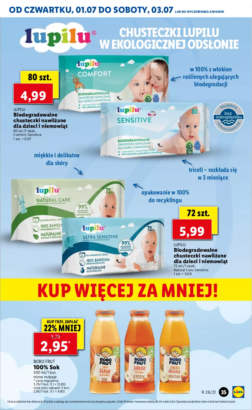 Gazetka promocyjna Lidl - GAZETKA - ważna 01.07 do 03.07.2021 - strona 35 - produkty: Chusteczki, Dzieci, Gra, Sok