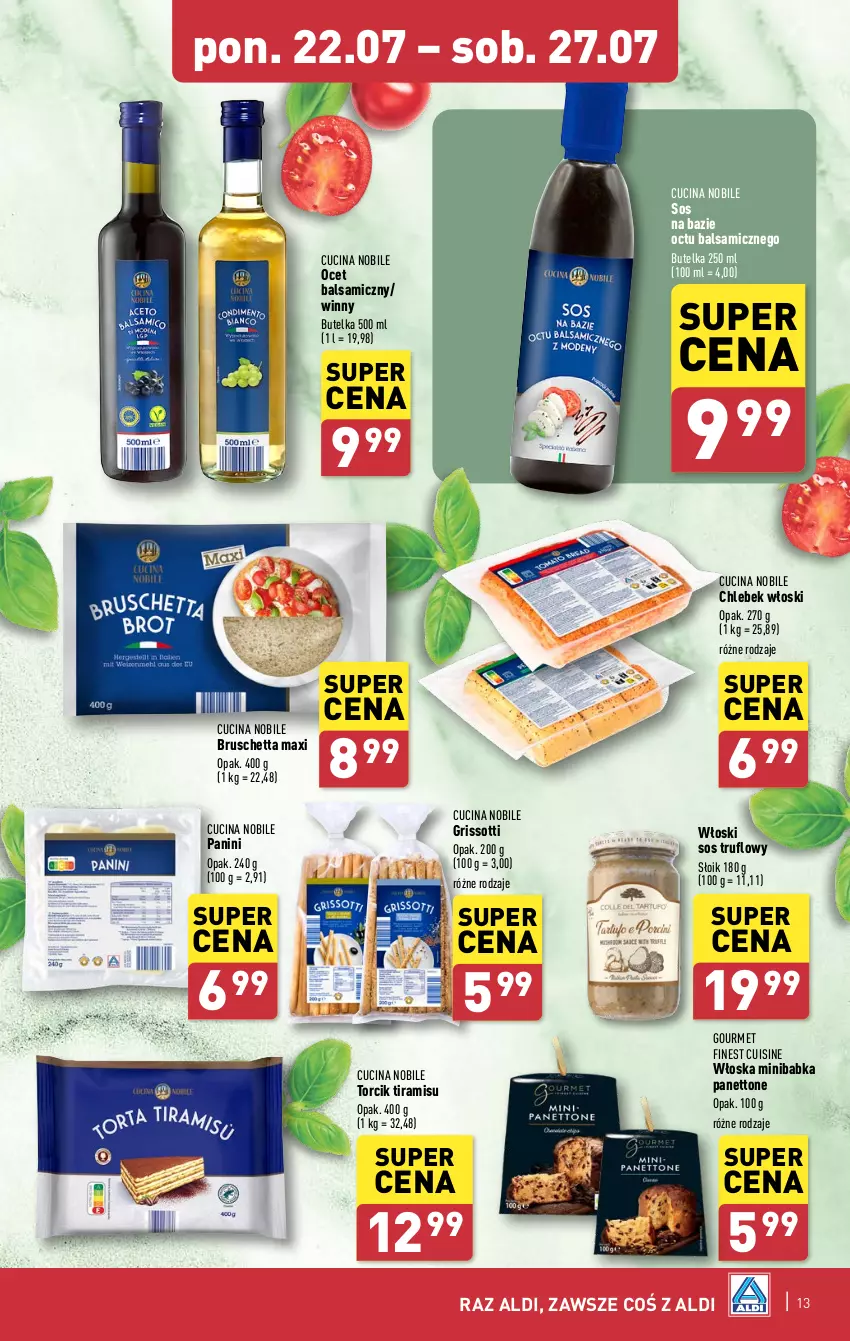 Gazetka promocyjna Aldi - Pełna oferta - ważna 22.07 do 27.07.2024 - strona 13 - produkty: Babka, Chleb, Ocet, Ocet balsamiczny, Sos