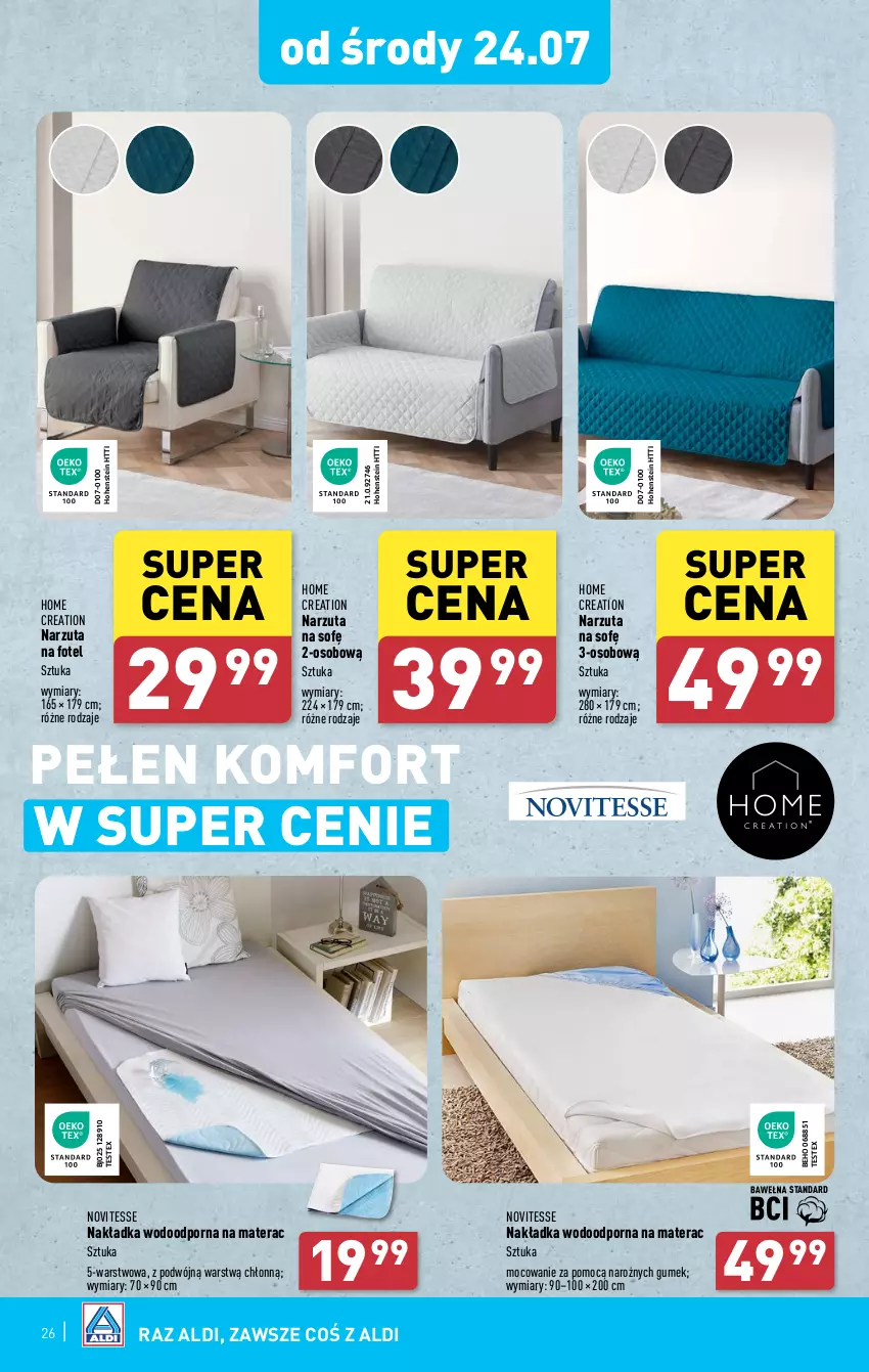 Gazetka promocyjna Aldi - Pełna oferta - ważna 22.07 do 27.07.2024 - strona 26 - produkty: Fotel, Materac, Narzuta, Por, Tera