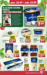 Gazetka promocyjna Aldi - Pełna oferta - Gazetka - ważna od 27.07 do 27.07.2024 - strona 11 - produkty: Mozzarella, Sok, Ser, Gin, Gra, Burrata, Mascarpone, Delicje, Deser, Cappuccino, Fa