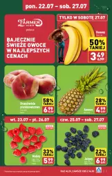 Gazetka promocyjna Aldi - Pełna oferta - Gazetka - ważna od 27.07 do 27.07.2024 - strona 3 - produkty: Banany, Jeżyny, Ananas, Maliny, Brzoskwinie, Owoce