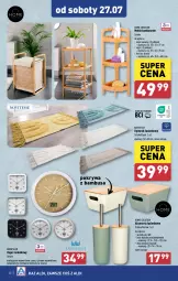 Gazetka promocyjna Aldi - Pełna oferta - Gazetka - ważna od 27.07 do 27.07.2024 - strona 30 - produkty: Dywanik łazienkowy, Dywanik, Szczotka, Kosz, Regał, Wełna, Półka, Zegar, Szczotka do WC, Meble, Pokrywa, Dywan