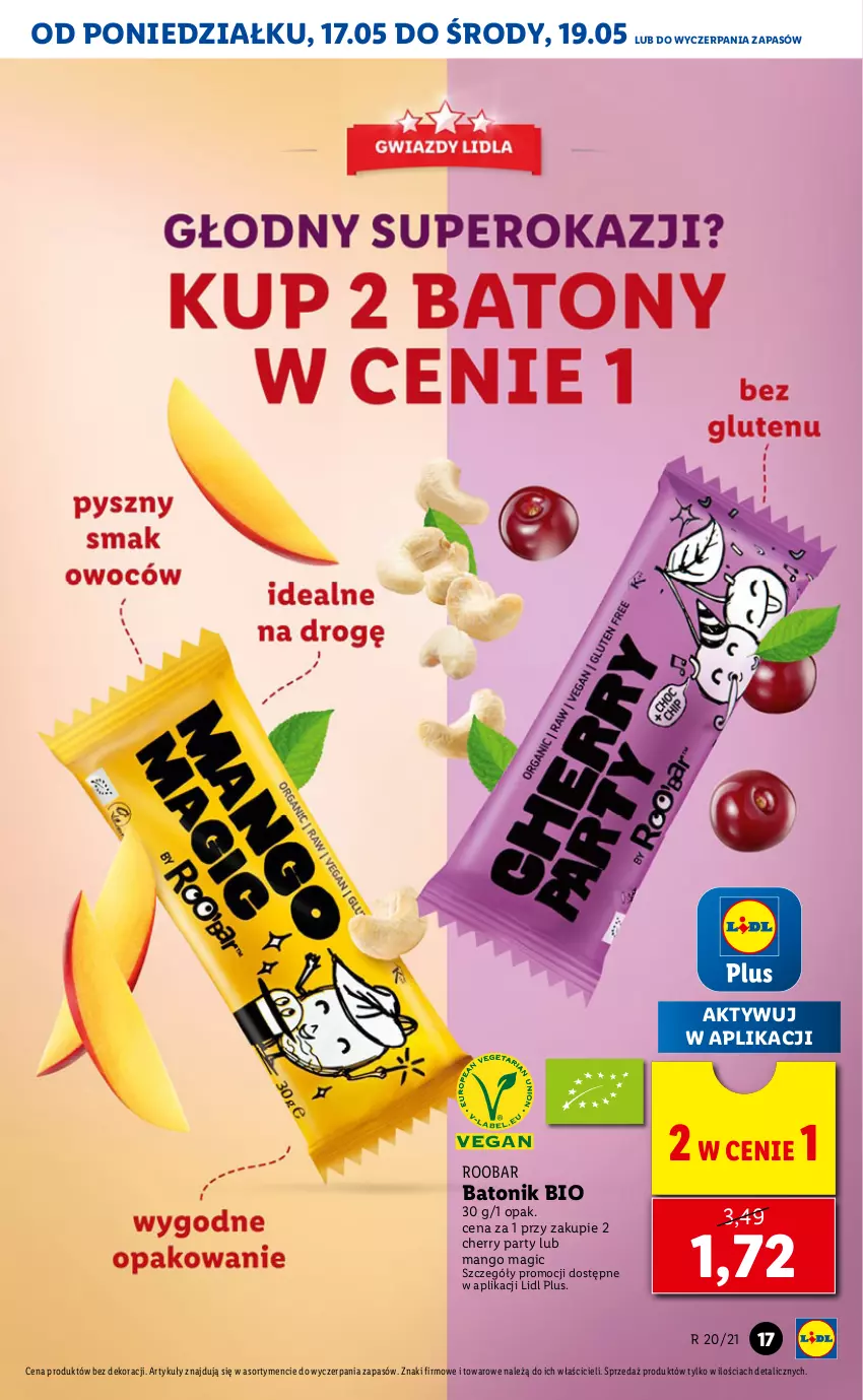 Gazetka promocyjna Lidl - GAZETKA - ważna 17.05 do 19.05.2021 - strona 17 - produkty: Baton, Mango, Tonik