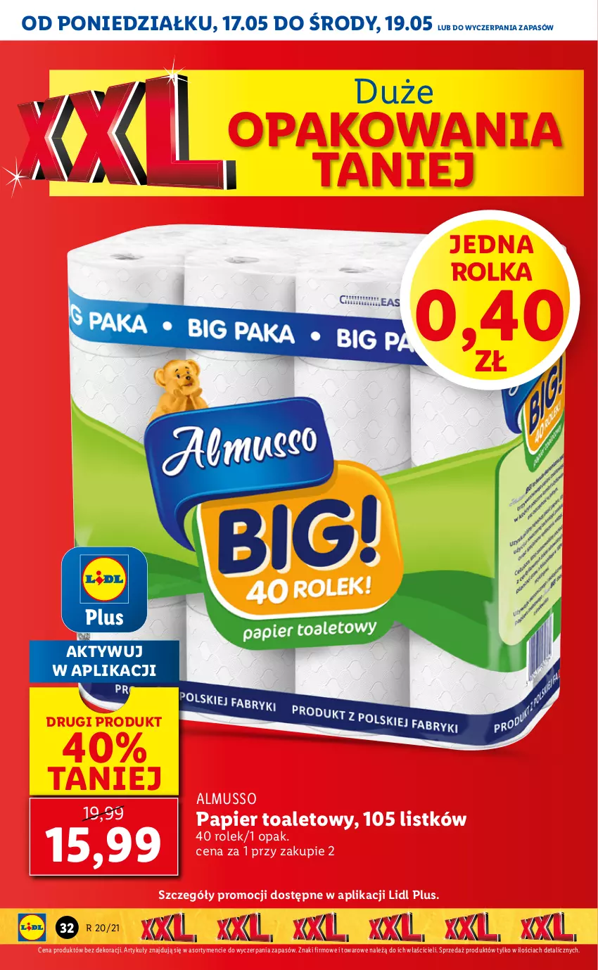 Gazetka promocyjna Lidl - GAZETKA - ważna 17.05 do 19.05.2021 - strona 32 - produkty: Mus, Papier, Papier toaletowy