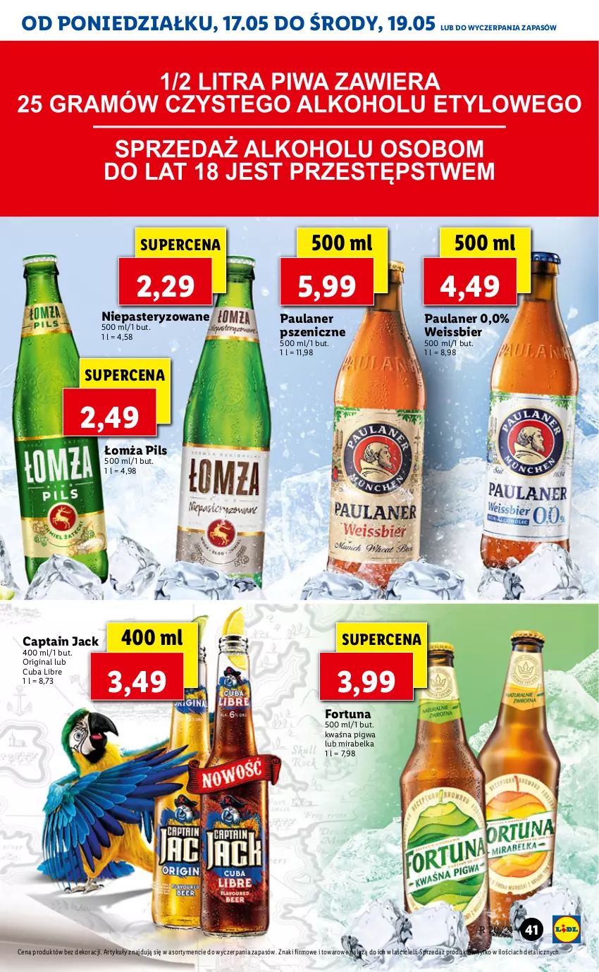 Gazetka promocyjna Lidl - GAZETKA - ważna 17.05 do 19.05.2021 - strona 41 - produkty: Captain Jack, Fortuna, Gin