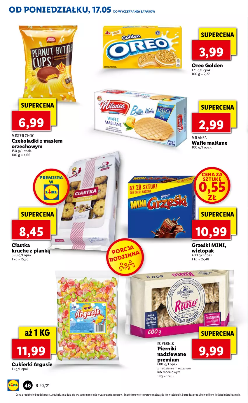 Gazetka promocyjna Lidl - GAZETKA - ważna 17.05 do 19.05.2021 - strona 46 - produkty: Ciastka, Cukier, Cukierki, Grześki, Oreo, Piernik, Róża