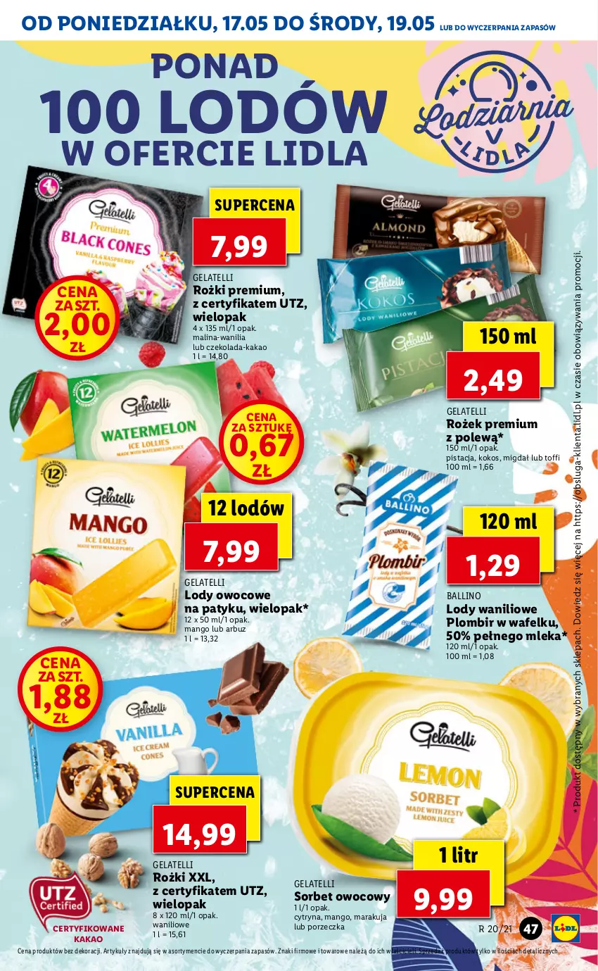 Gazetka promocyjna Lidl - GAZETKA - ważna 17.05 do 19.05.2021 - strona 47 - produkty: Arbuz, Czekolada, Kakao, Kokos, Lody, Mango, Por